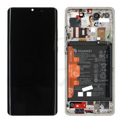 WYŚWIETLACZ LCD DO HUAWEI P30 PRO Z RAMKĄ I BATERIĄ SREBRNY 02353SBC 02355MUR 02354NAH 02355UMY ORYGINAŁ SERVICE PACK