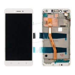 WYŚWIETLACZ LCD + PANEL DOTYKOWY KOMPLET LENOVO K6 NOTE BIAŁY Z RAMKĄ [TFT]