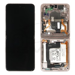 WYŚWIETLACZ LCD DO SAMSUNG F721 GALAXY Z FLIP 4 RÓŻOWE ZŁOTO Z RAMKĄ I BATERIAMI GH82-30233C ORYGINAŁ SERVICE PACK