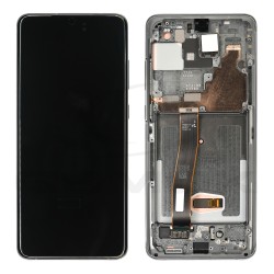 WYŚWIETLACZ LCD DO SAMSUNG G988 GALAXY S20 ULTRA SZARY Z RAMKĄ BEZ KAMERY GH82-26032B GH82-26033B GH82-26019A ORYGINAŁ SERVICE PACK