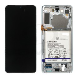WYŚWIETLACZ LCD DO SAMSUNG G996 GALAXY S21 PLUS SREBRNY Z RAMKĄ I BATERIĄ GH82-24744C GH82-24555C ORYGINAŁ SERVICE PACK