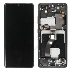 WYŚWIETLACZ LCD DO SAMSUNG G998 GALAXY S21 ULTRA CZARNY Z RAMKĄ BEZ KAMERY GH82-26039A GH82-26035A GH82-26036A GH82-26040A ORYGINAŁ SERVICE PACK