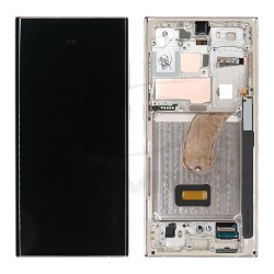 WYŚWIETLACZ LCD + PANEL DOTYKOWY KOMPLET SAMSUNG S918 GALAXY S23 ULTRA KREMOWY Z RAMKĄ GH82-30465B GH82-30466B ORYGINAŁ SERVICE PACK