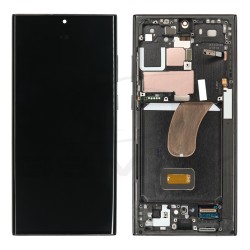 WYŚWIETLACZ LCD DO SAMSUNG S918 GALAXY S23 ULTRA CZARNY Z RAMKĄ BEZ KAMERY ASSEMBLED