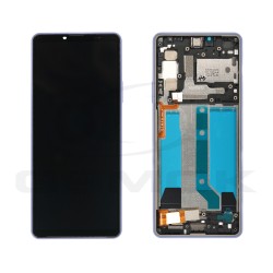 WYŚWIETLACZ LCD DO SONY XPERIA 10 IV Z RAMKĄ FIOLETOWY A5047176A ORYGINAŁ SERVICE PACK