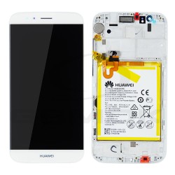 WYŚWIETLACZ LCD DO HUAWEI G8 Z RAMKĄ I BATERIĄ BIAŁY 02350KJG ORYGINAŁ SERVICE PACK