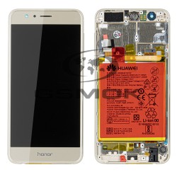 WYŚWIETLACZ LCD DO HUAWEI HONOR 8 Z RAMKĄ I BATERIĄ ZŁOTY 02350USE 02350VBF ORYGINAŁ SERVICE PACK