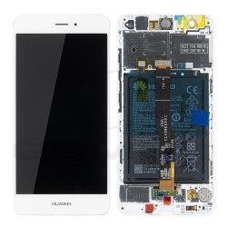 WYŚWIETLACZ LCD DO HUAWEI NOVA CAN-L01 Z RAMKĄ I BATERIĄ BIAŁY 02350YUW 02351CKE 02351CKF ORYGINAŁ SERVICE PACK