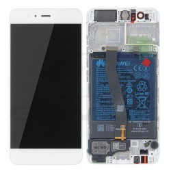 WYŚWIETLACZ LCD DO HUAWEI P10 VTR-L09 VTR-L29 Z RAMKĄ I BATERIĄ BIAŁY 02351DQN 02351GVS 02351ENH ORYGINAŁ SERVICE PACK