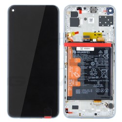 WYŚWIETLACZ LCD DO HUAWEI P40 LITE 5G Z RAMKĄ I BATERIĄ SREBRNY 02353SUQ ORYGINAŁ SERVICE PACK