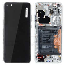 WYŚWIETLACZ LCD DO HUAWEI P40 PRO PLUS Z RAMKĄ I BATERIĄ BIAŁY 02353RBJ ORYGINAŁ SERVICE PACK