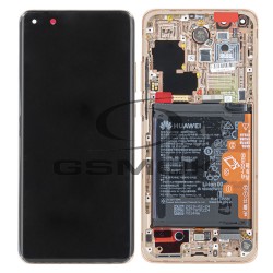 WYŚWIETLACZ LCD DO HUAWEI P40 PRO Z RAMKĄ I BATERIĄ ZŁOTY 02353PJL ORYGINAŁ SERVICE PACK