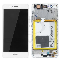 WYŚWIETLACZ LCD DO HUAWEI P9 LITE VNS-L31 Z RAMKĄ I BATERIĄ BIAŁY 02350SLF 02350TQV ORYGINAŁ SERVICE PACK