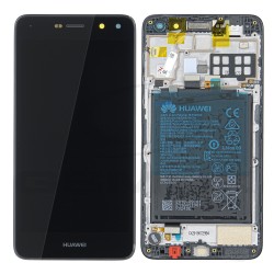 WYŚWIETLACZ LCD DO HUAWEI Y5 2017 MAYA-L22 Z RAMKĄ I BATERIĄ CZARNY 02351DMD ORYGINAŁ SERVICE PACK