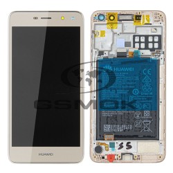 WYŚWIETLACZ LCD DO HUAWEI Y5 2017 MAYA-L22 Z RAMKĄ I BATERIĄ ZŁOTY 02351DMF ORYGINAŁ SERVICE PACK