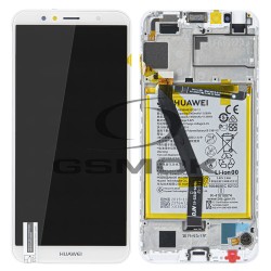 WYŚWIETLACZ LCD DO HUAWEI Y6 2018 Z RAMKĄ I BATERIĄ BIAŁY 02351WLK ORYGINAŁ SERVICE PACK