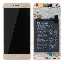 WYŚWIETLACZ LCD DO HUAWEI Y7 DUAL TRT-L21 Z RAMKĄ I BATERIĄ ZŁOTY 02351GEQ 02351HSA ORYGINAŁ SERVICE PACK