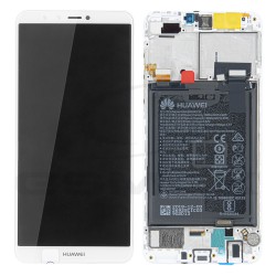 WYŚWIETLACZ LCD DO HUAWEI Y9 2018 Z RAMKĄ I BATERIĄ BIAŁY 02351VFU ORYGINAŁ SERVICE PACK