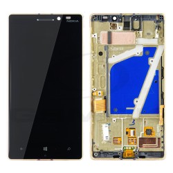 WYŚWIETLACZ LCD DO NOKIA LUMIA 930 Z RAMKĄ ZŁOTY 00812K8 [ORYGINAŁ]