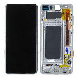 WYŚWIETLACZ LCD DO SAMSUNG G975 GALAXY S10 PLUS SREBRNY Z RAMKĄ GH82-18849G GH82-18834G ORYGINAŁ SERVICE PACK