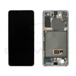 WYŚWIETLACZ LCD DO SAMSUNG G991 GALAXY S21 Z RAMKĄ BEZ KAMERY BIAŁY GH82-27255C GH82-27256C GH82-27257C ORYGINAŁ SERVICE PACK