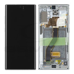 WYŚWIETLACZ LCD DO SAMSUNG N975 GALAXY NOTE 10 PLUS SREBRNY Z RAMKĄ GH82-20838C GH82-20900C ORYGINAŁ SERVICE PACK