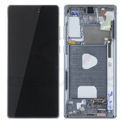 WYŚWIETLACZ LCD DO SAMSUNG N980 N981 GALAXY NOTE 20 SZARY Z RAMKĄ GH82-23495A GH82-23733A ORYGINAŁ SERVICE PACK