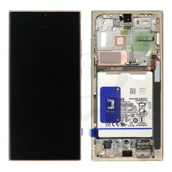 WYŚWIETLACZ LCD DO SAMSUNG S928 GALAXY S24 ULTRA 5G TYTANOWY ŻÓŁTY Z RAMKĄ I BATERIĄ GH82-33398C ORYGINAŁ SERVICE PACK