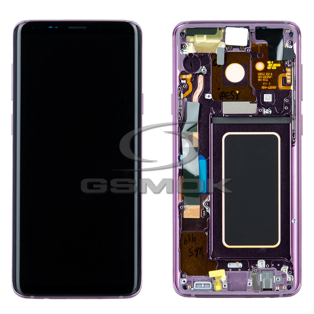WYŚWIETLACZ LCD + PANEL DOTYKOWY KOMPLET SAMSUNG G965 GALAXY S9 PLUS FIOLET Z RAMKĄ GH97-21691B GH97-21692B GH97-21722B GH97-21740B GH97-21721B ORYGINAŁ SERVICE PACK