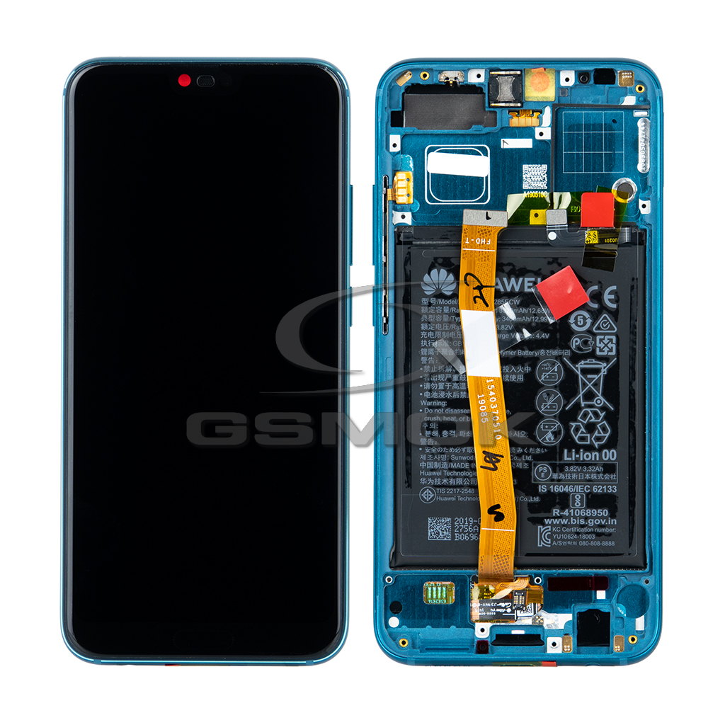 WYŚWIETLACZ LCD DO HUAWEI HONOR 10 Z RAMKĄ I BATERIĄ ZIELONY 02351YDB ORYGINAŁ SERVICE PACK