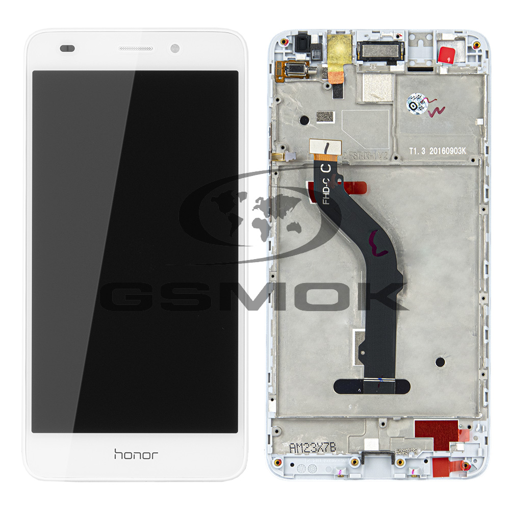WYŚWIETLACZ LCD DO HUAWEI HONOR 7 LITE Z RAMKĄ SREBRNY 02350TSW ORYGINAŁ SERVICE PACK
