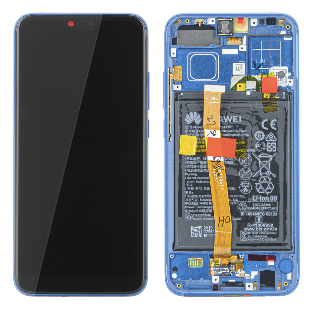 WYŚWIETLACZ LCD DO HUAWEI HONOR 10 Z RAMKĄ I BATERIĄ NIEBIESKI 02351XBP ORYGINAŁ SERVICE PACK