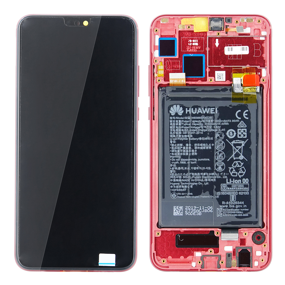 WYŚWIETLACZ LCD DO HUAWEI HONOR 8X Z RAMKĄ I BATERIĄ CZERWONY 02352EEL 02352EEN ORYGINAŁ SERVICE PACK