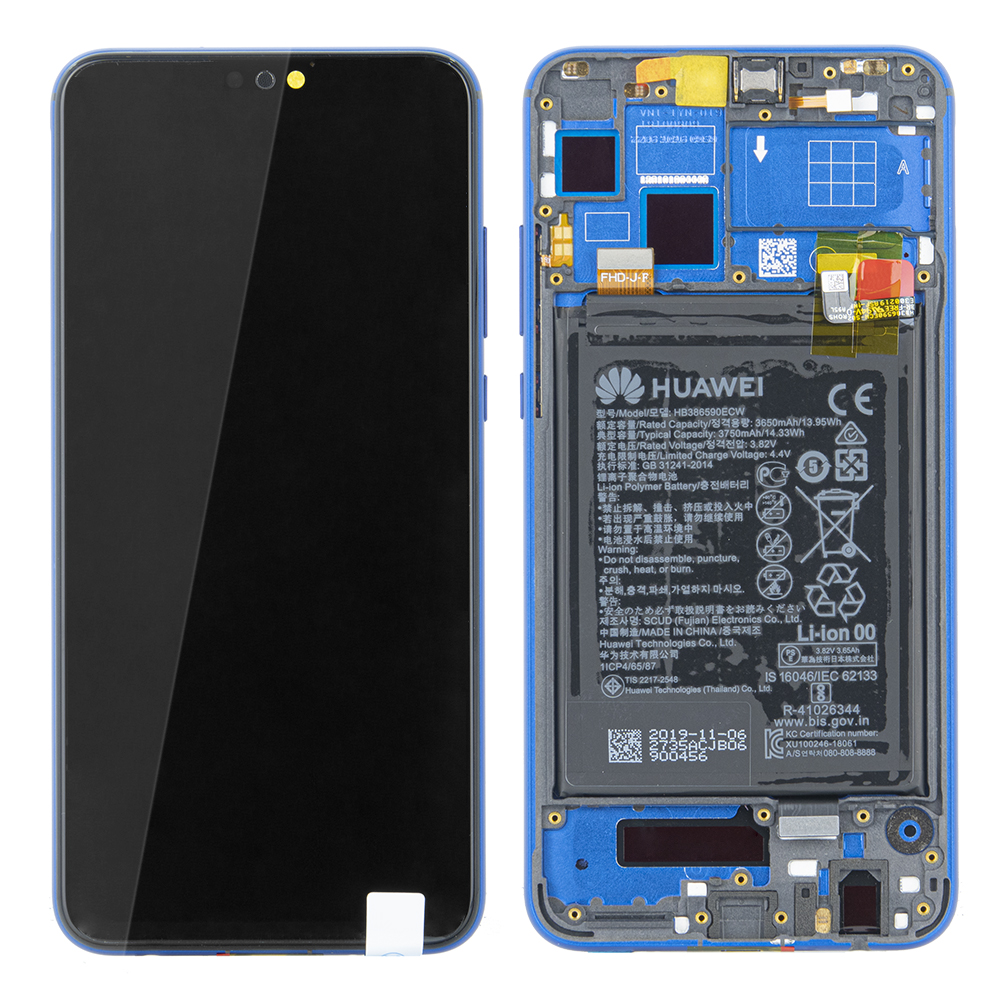 WYŚWIETLACZ LCD DO HUAWEI HONOR 8X Z RAMKĄ I BATERIĄ NIEBIESKI 02352EAQ ORYGINAŁ SERVICE PACK