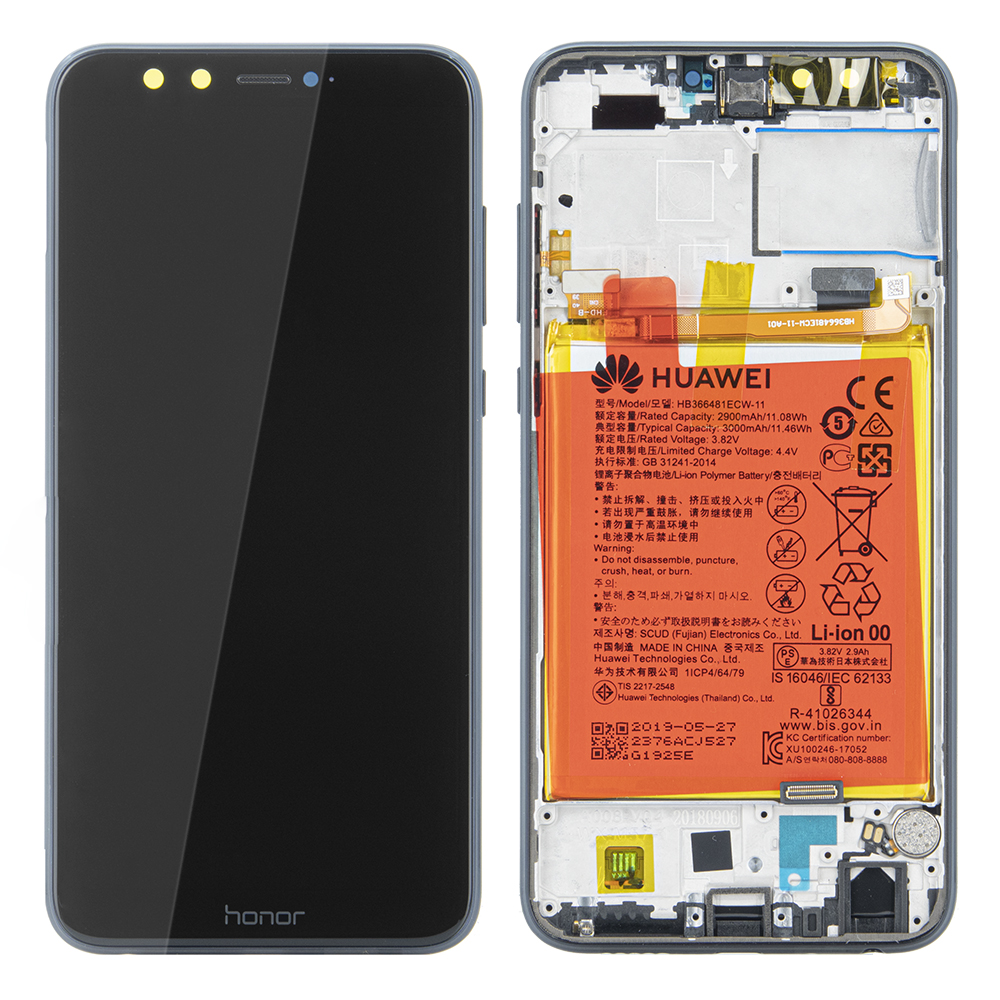 WYŚWIETLACZ LCD DO HUAWEI HONOR 9 LITE Z RAMKĄ I BATERIĄ CZARNY 02351SNN ORYGINAŁ SERVICE PACK