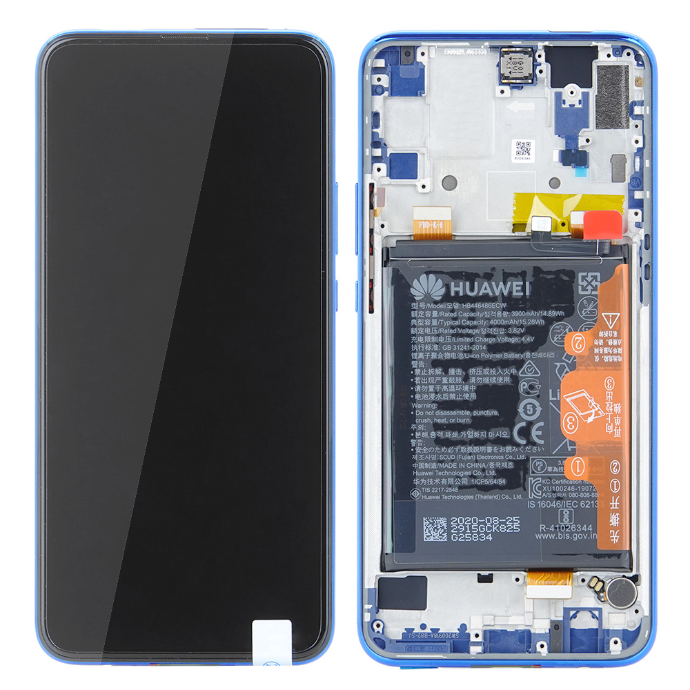 WYŚWIETLACZ LCD DO HUAWEI HONOR 9X Z RAMKĄ I BATERIĄ NIEBIESKI 02353HAD ORYGINAŁ SERVICE PACK