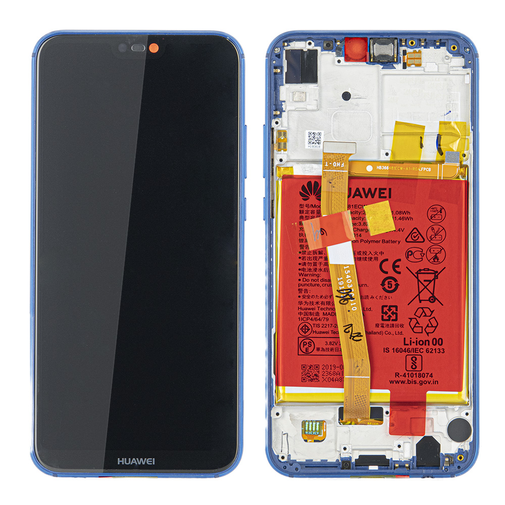 WYŚWIETLACZ LCD DO HUAWEI P20 LITE Z RAMKĄ I BATERIĄ NIEBIESKI 02351VUV 02351XUA 02352CCK ORYGINAŁ SERVICE PACK