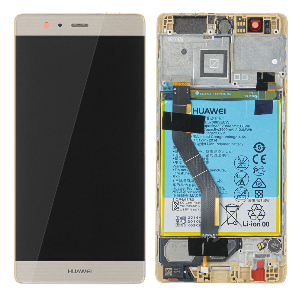 WYŚWIETLACZ LCD DO HUAWEI P9 PLUS VIE-AL10B Z RAMKĄ I BATERIĄ ZŁOTY 02350SUQ 02350SUW ORYGINAŁ SERVICE PACK