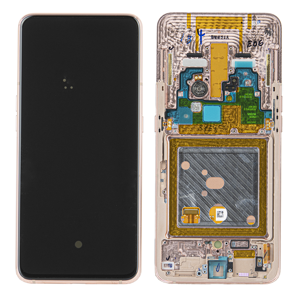 WYŚWIETLACZ LCD DO SAMSUNG A805 GALAXY A80 ZŁOTY Z RAMKĄ GH82-20348C, GH82-20390C, GH82-20368C ORYGINAŁ SERVICE PACK