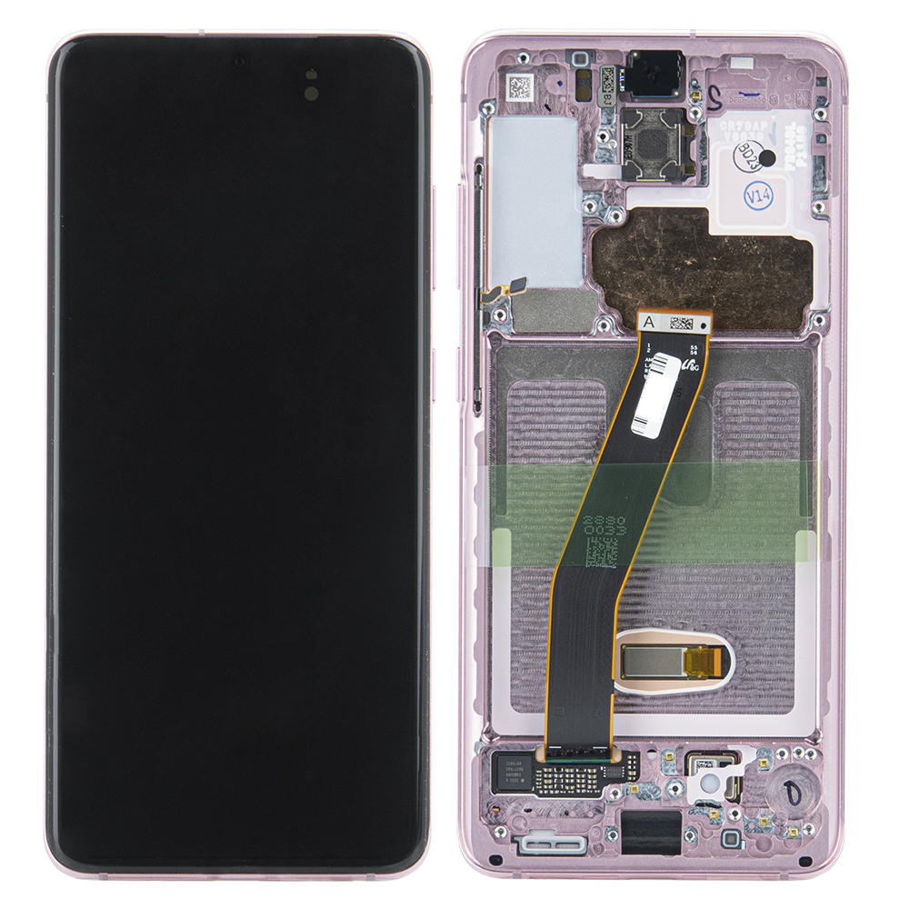 WYŚWIETLACZ LCD DO SAMSUNG G980 GALAXY S20 RÓŻOWY Z RAMKĄ GH82-22131C, GH82-22123C, GH82-31434C ORYGINAŁ SERVICE PACK
