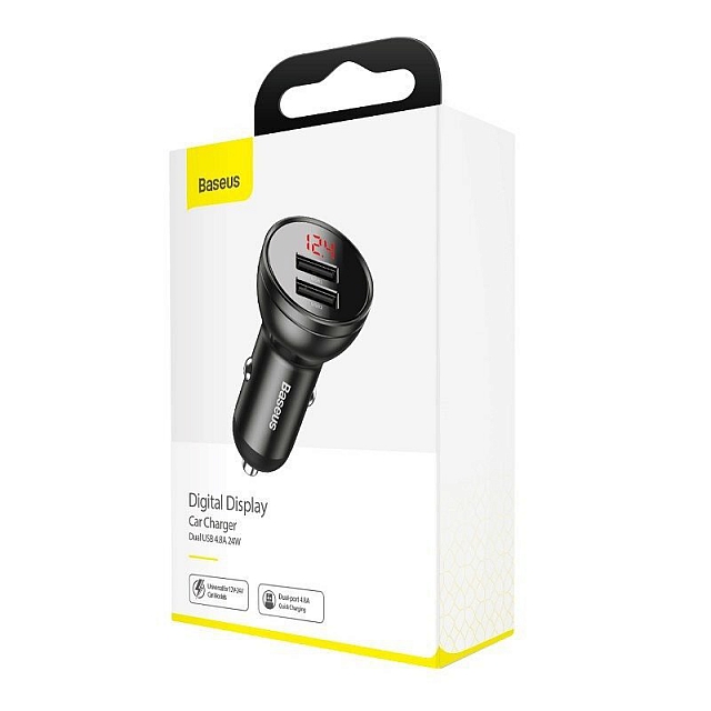 Zdjęcie 3 - ŁADOWARKA SAMOCHODOWA BASEUS 2XUSB 4.8A 24W CCBX-0G CZARNA Zdjęcie 3 - ŁADOWARKA SAMOCHODOWA BASEUS 2XUSB 4.8A 24W CCBX-0G CZARNA