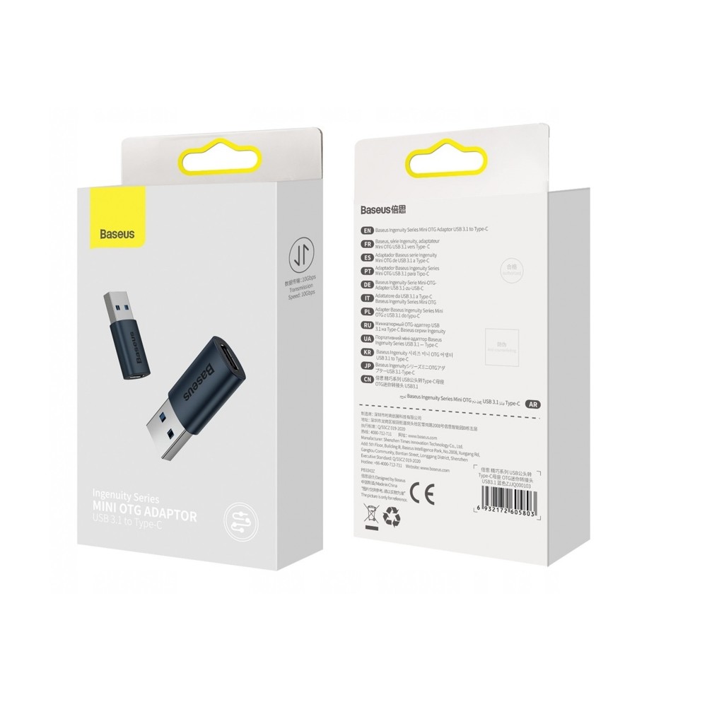 Zdjęcie 5 - ADAPTER OTG Z USB-A 3.1 DO USB-C BASEUS INGENUITY SERIES ZJJQ000103 NIEBIESKI Zdjęcie 5 - ADAPTER OTG Z USB-A 3.1 DO USB-C BASEUS INGENUITY SERIES ZJJQ000103 NIEBIESKI