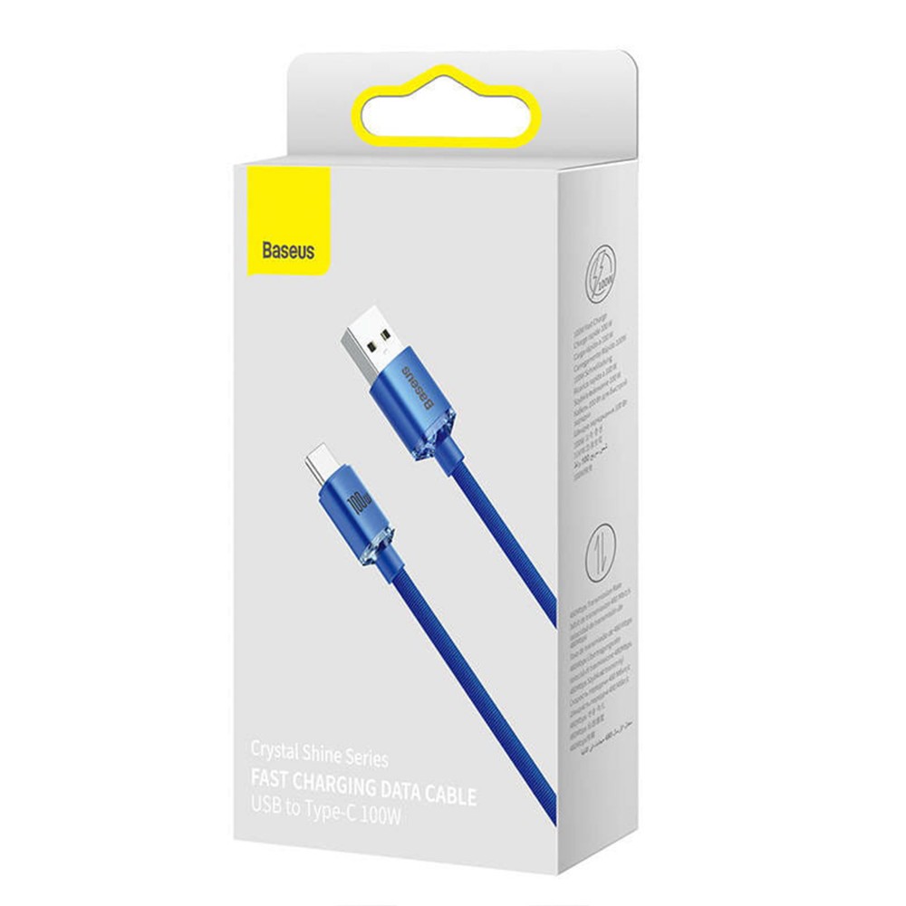Zdjęcie 4 - KABEL USB DO USB-C 100W 2M BASEUS CRYSTAL SHINE SERIES CAJY000503 NIEBIESKI Zdjęcie 4 - KABEL USB DO USB-C 100W 2M BASEUS CRYSTAL SHINE SERIES CAJY000503 NIEBIESKI