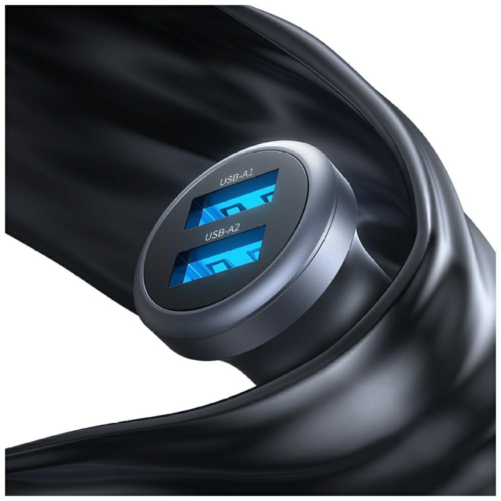 Zdjęcie 4 - ŁADOWARKA SAMOCHODOWA USAMS CC320 ALUMINIUM 2XUSB-A 2.4A TARNISH Zdjęcie 4 - ŁADOWARKA SAMOCHODOWA USAMS CC320 ALUMINIUM 2XUSB-A 2.4A TARNISH