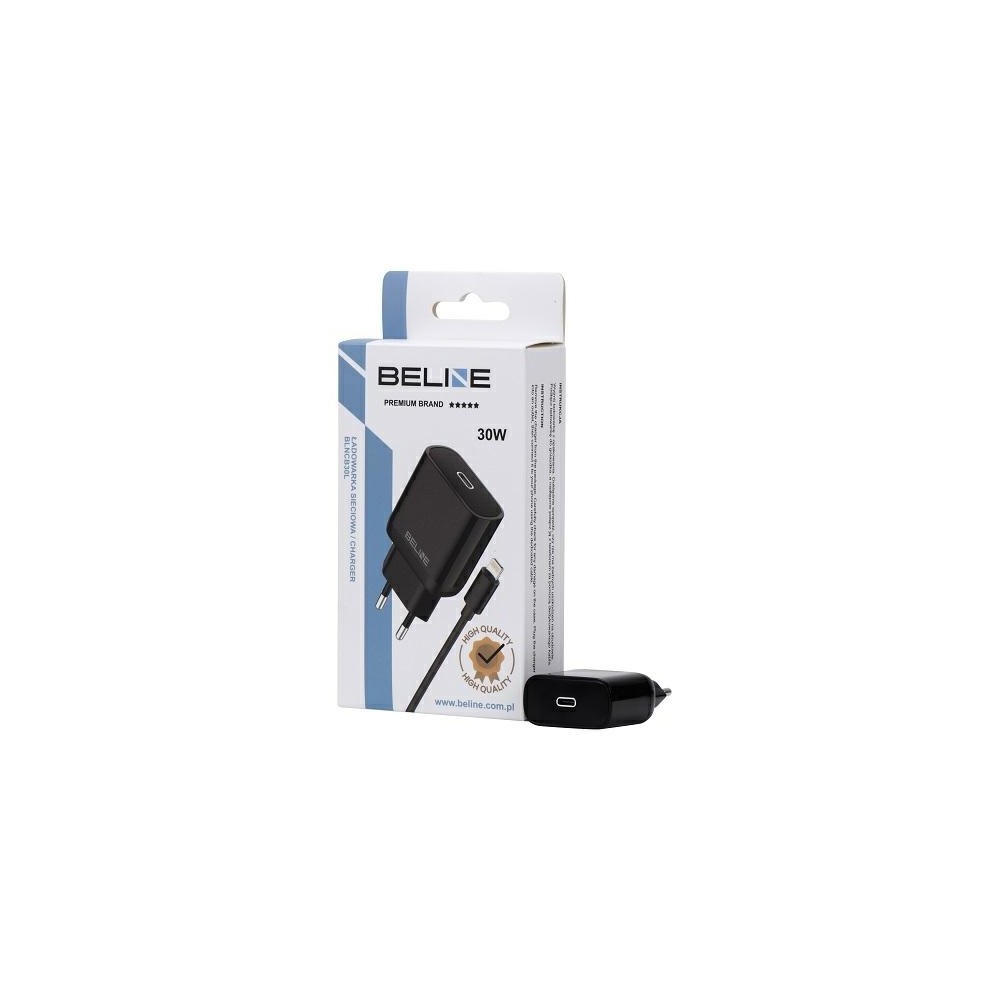 Zdjęcie 3 - ŁADOWARKA SIECIOWA BELINE U66 USB-C + KABEL LIGHTNING 30W PD 3.0 GAN CZARNA Zdjęcie 3 - ŁADOWARKA SIECIOWA BELINE U66 USB-C + KABEL LIGHTNING 30W PD 3.0 GAN CZARNA