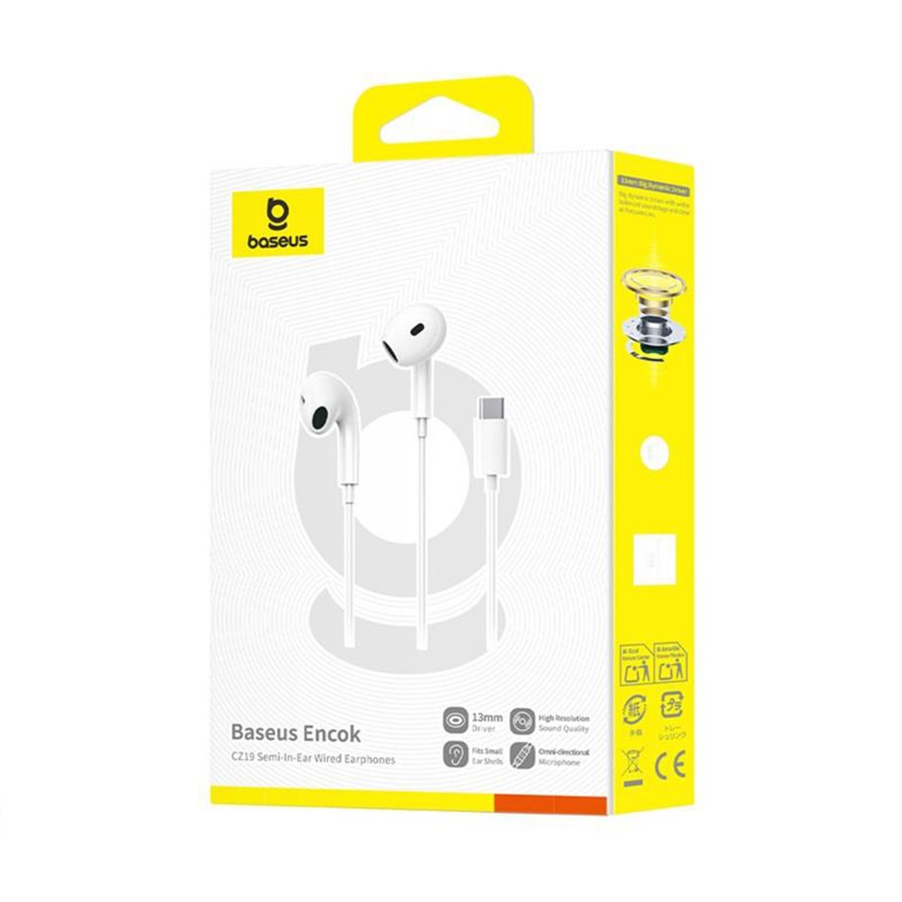 Zdjęcie 6 - SŁUCHAWKI BASEUS ENCOK CZ19 USB-C BIAŁE Zdjęcie 6 - SŁUCHAWKI BASEUS ENCOK CZ19 USB-C BIAŁE